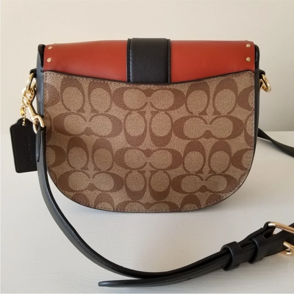 Coach Brown and Black Women's Bag Coach Georgie Saddle Bag Crossbody - Picture 3 of 16